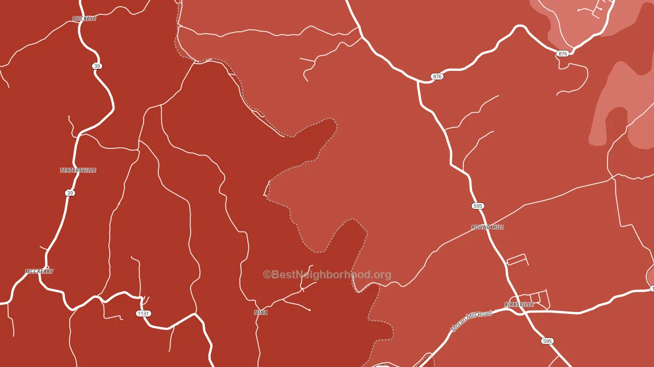 Nina, KY block-group political-lean map