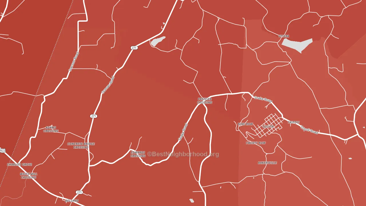 Nine Row, PA block-group political-lean map