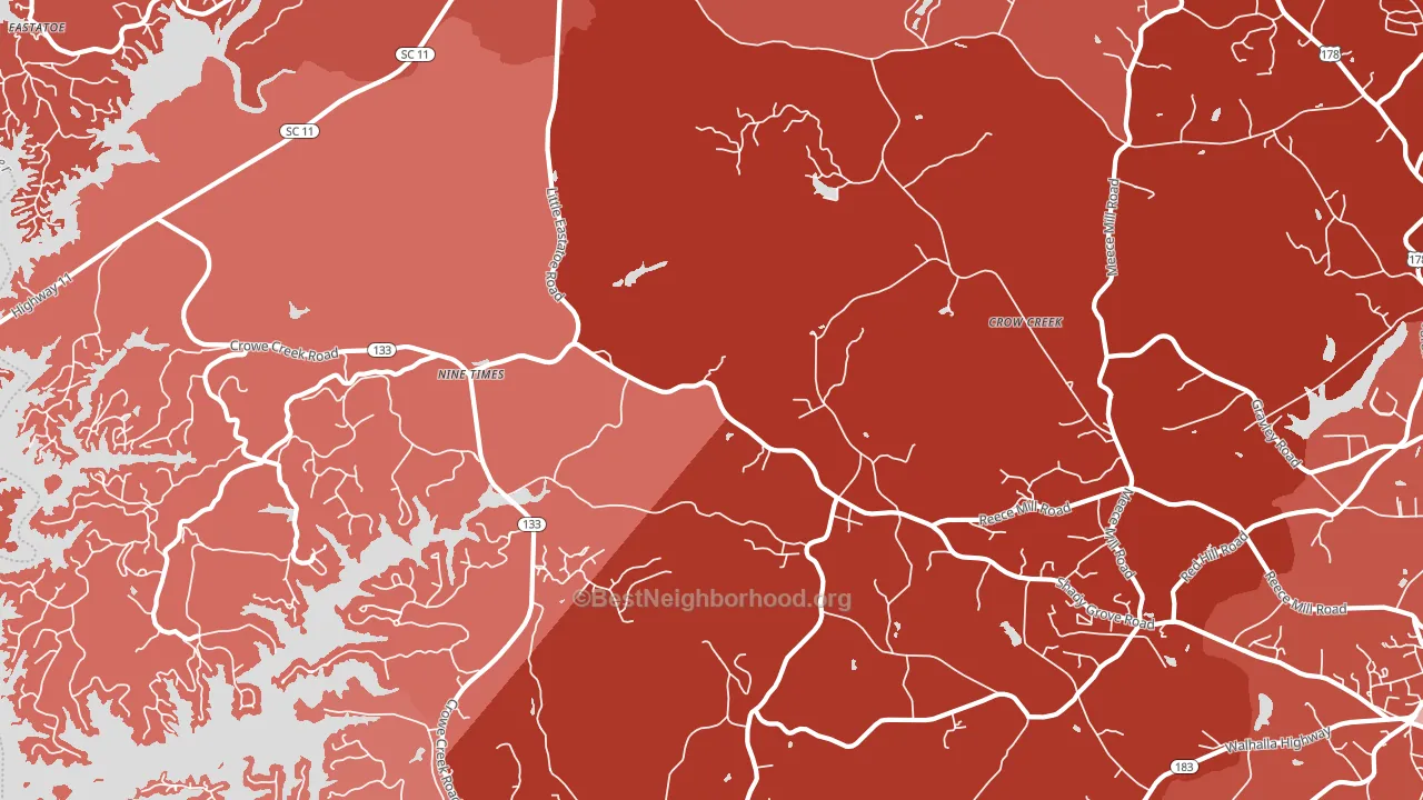 Nine Times, SC block-group political-lean map