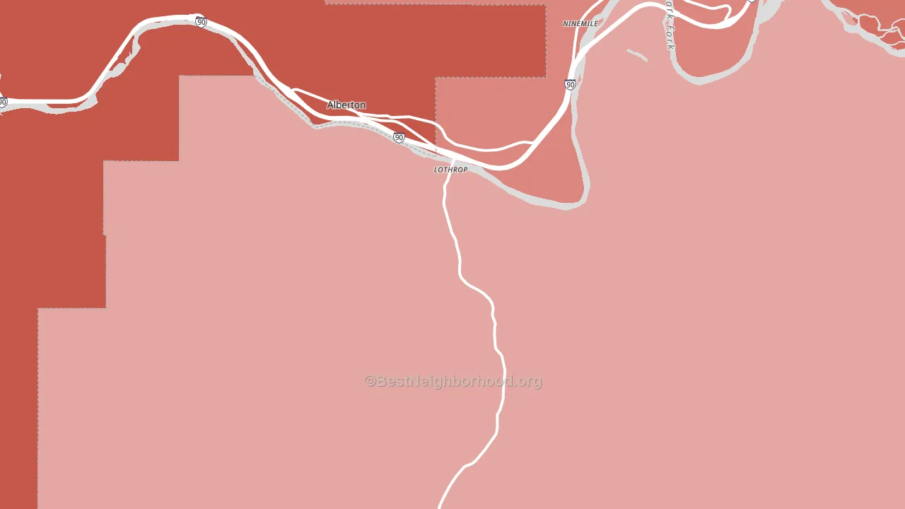 Ninemile, MT block-group political-lean map