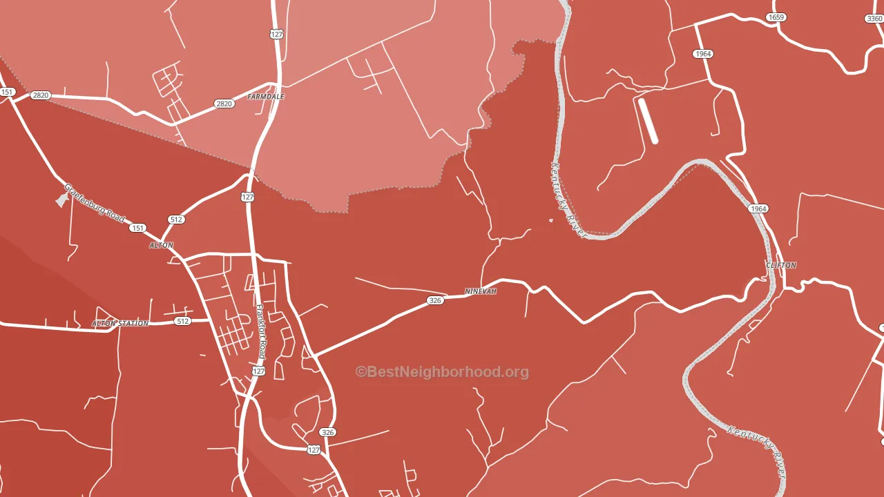 Ninevah, KY block-group political-lean map