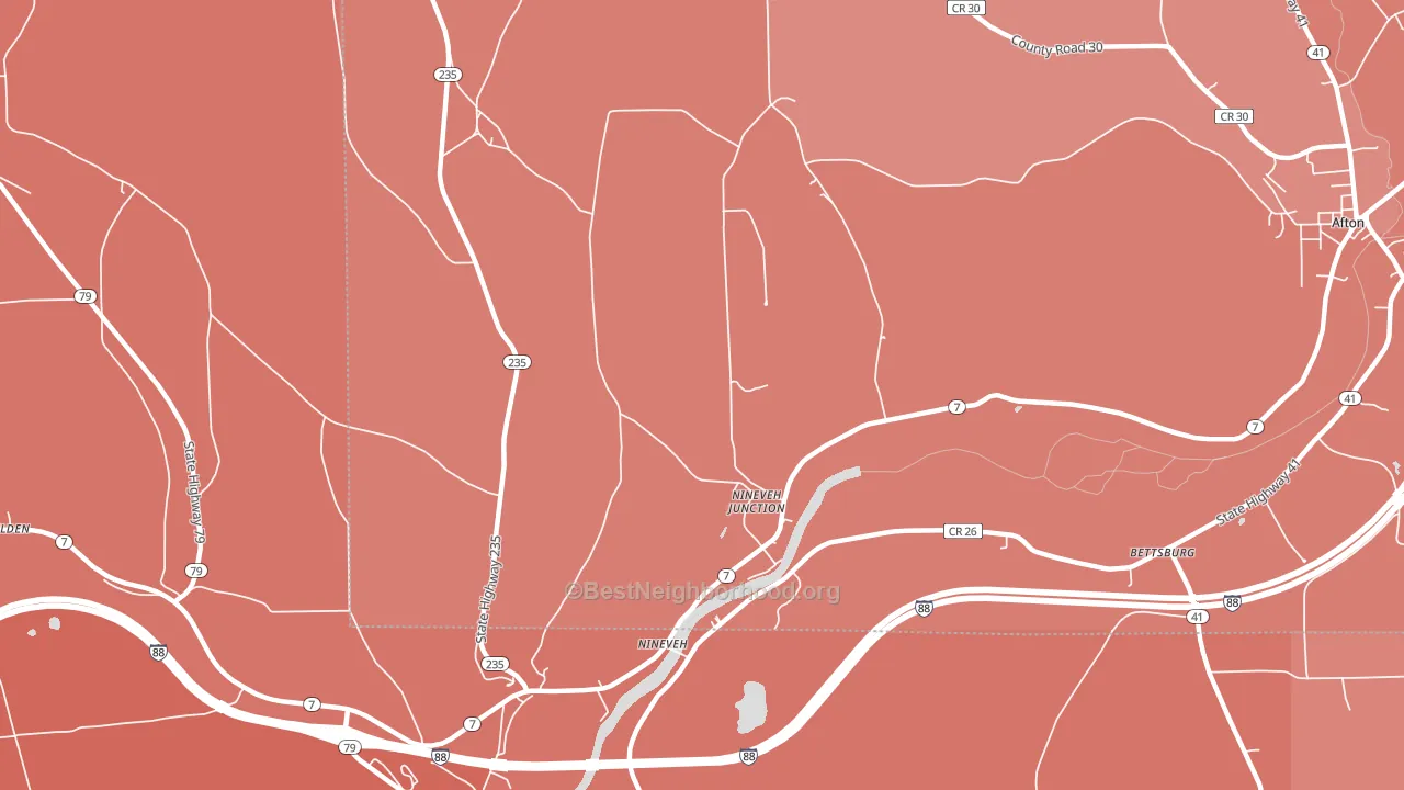 Nineveh Junction, NY block-group political-lean map