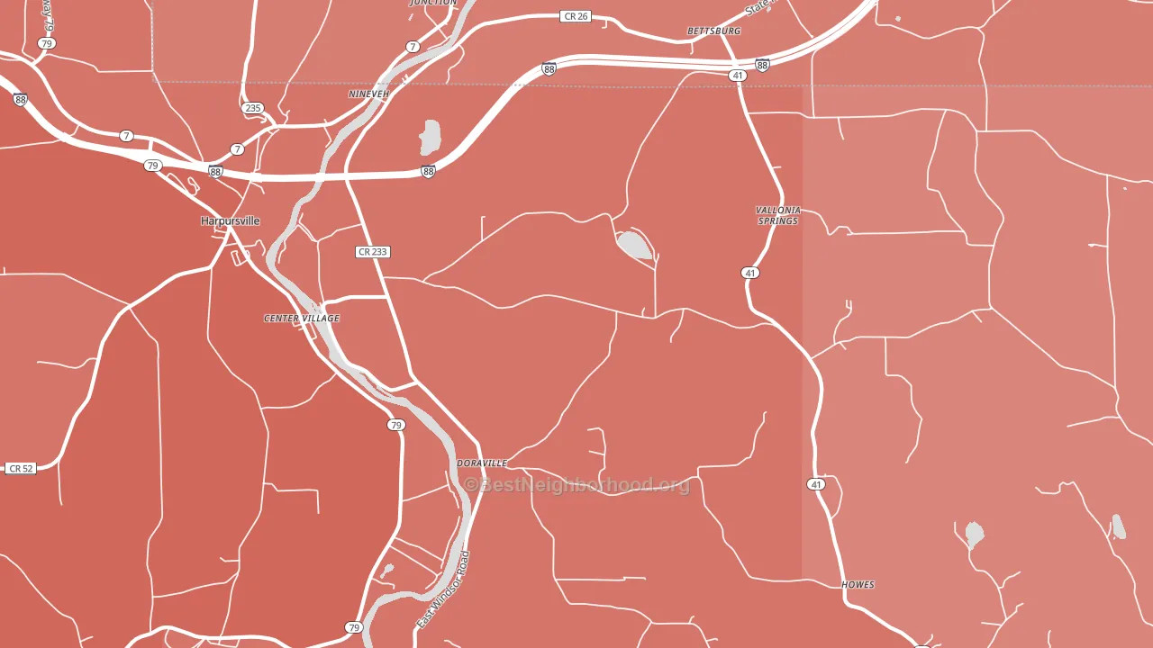 Nineveh, NY block-group political-lean map