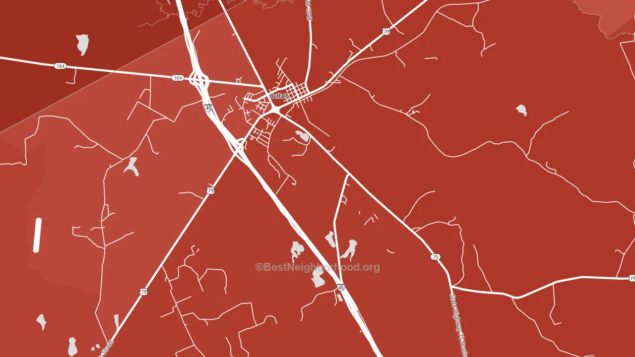 Nineveh, TX block-group political-lean map
