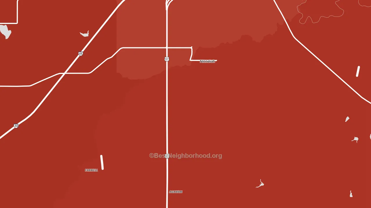 Ninnekah, OK block-group political-lean map