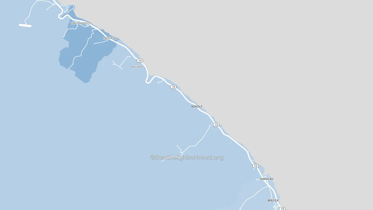 Ninole, HI block-group political-lean map
