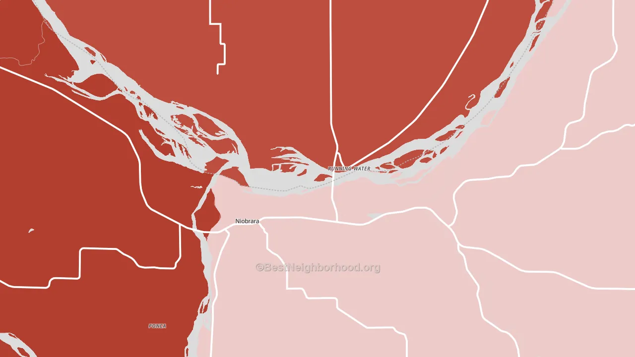 Niobrara, NE block-group political-lean map