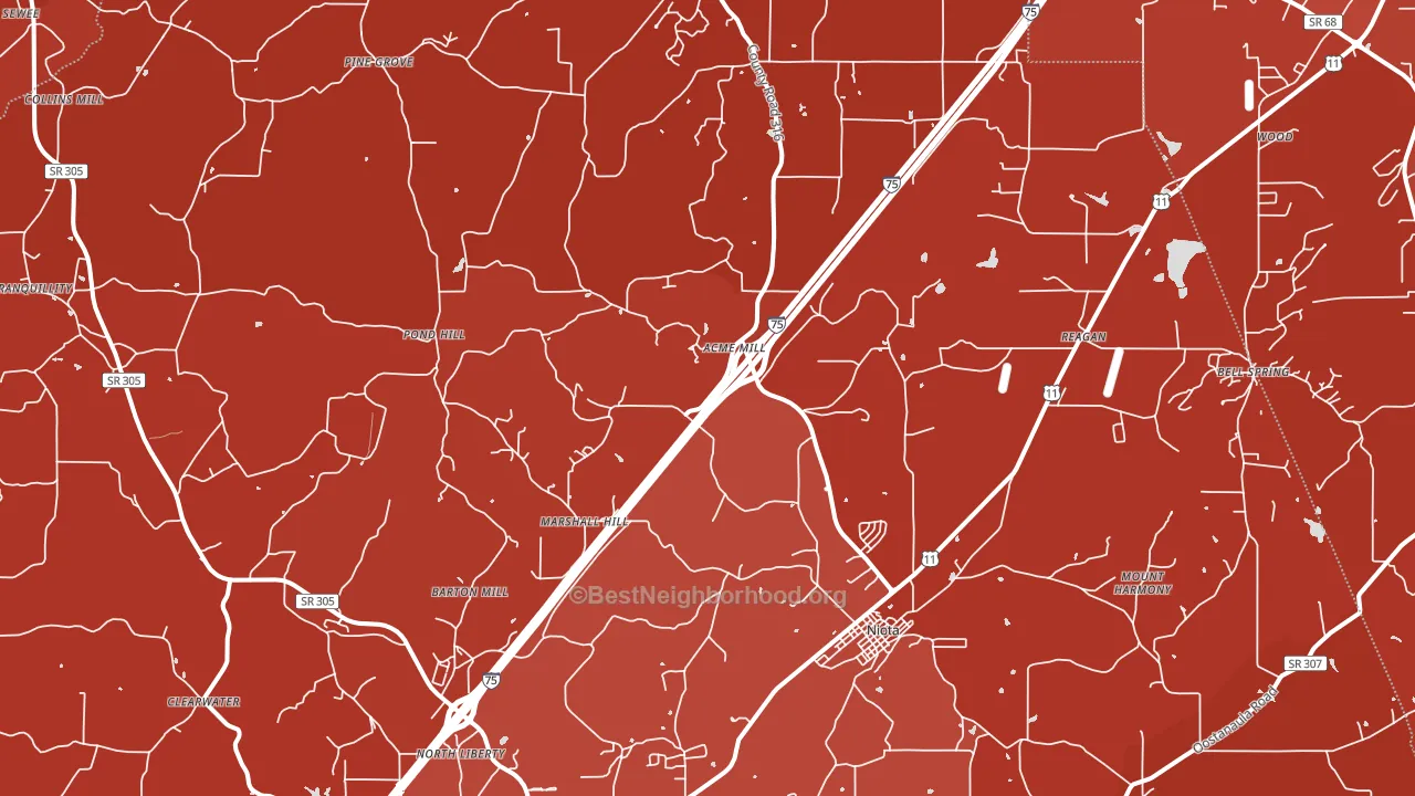 Niota, TN block-group political-lean map