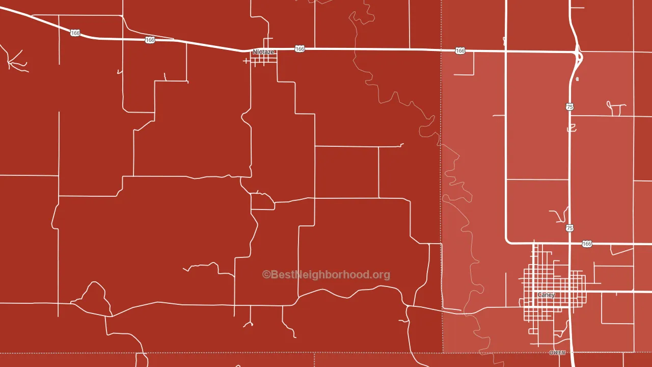 Niotaze, KS block-group political-lean map