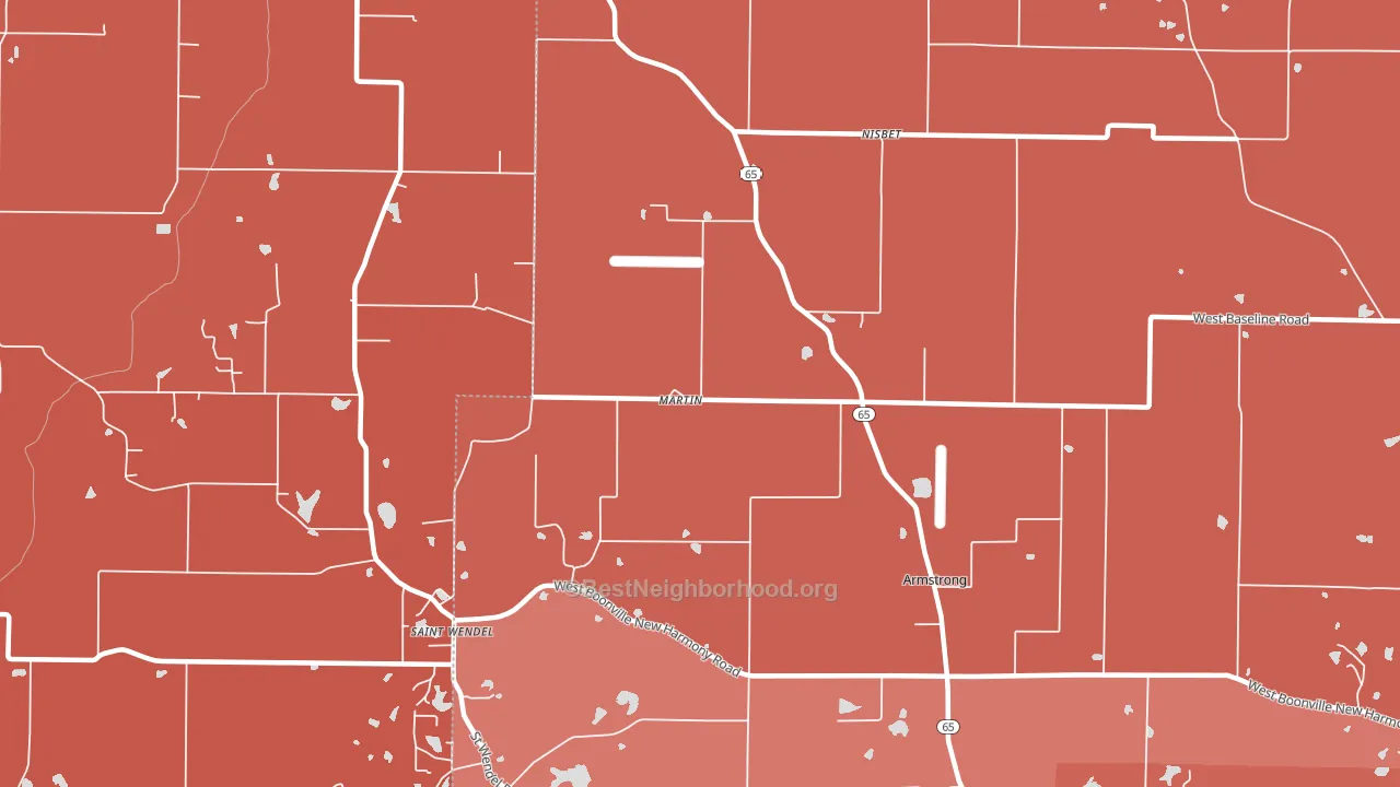 Nisbet, IN block-group political-lean map