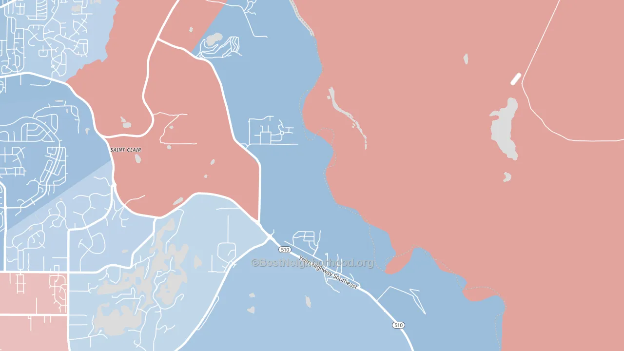 Nisqually Indian Community, WA block-group political-lean map