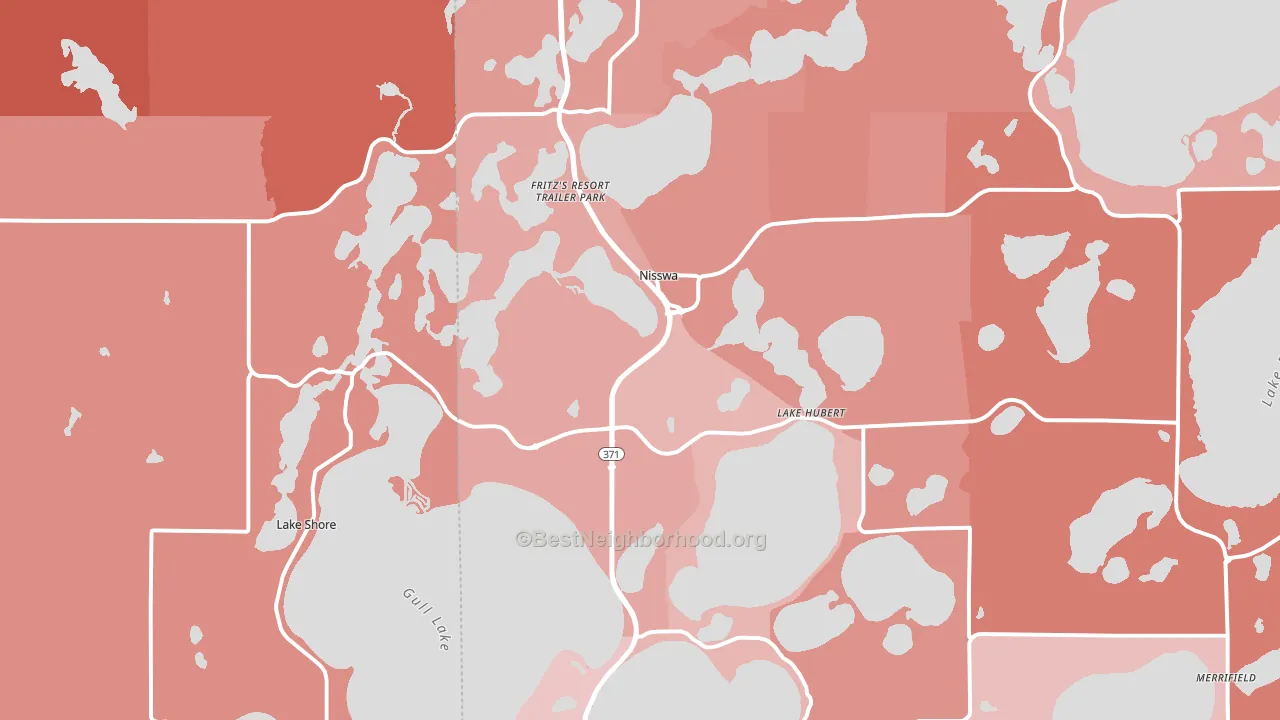 Nisswa, MN block-group political-lean map