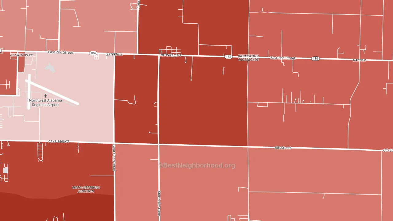 Nitrate City, AL block-group political-lean map