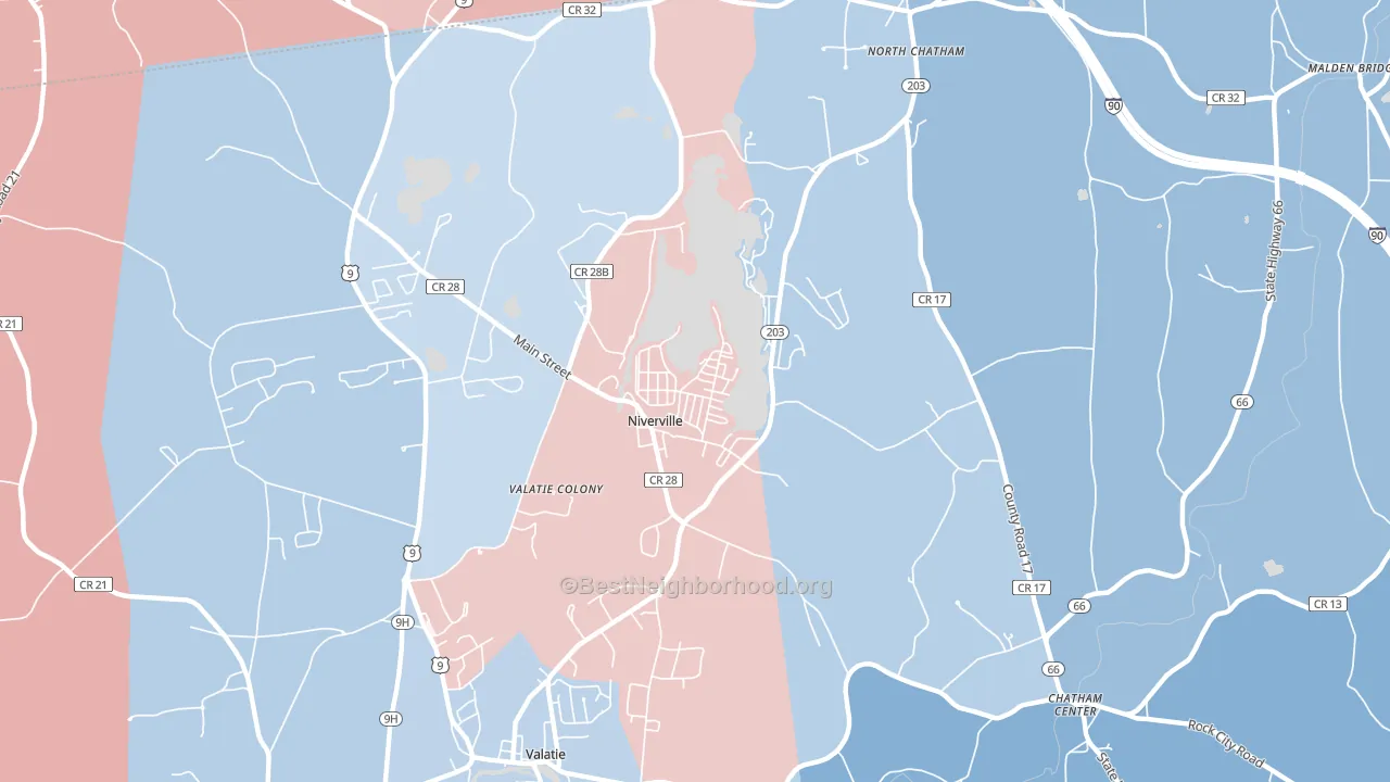 Niverville, NY block-group political-lean map