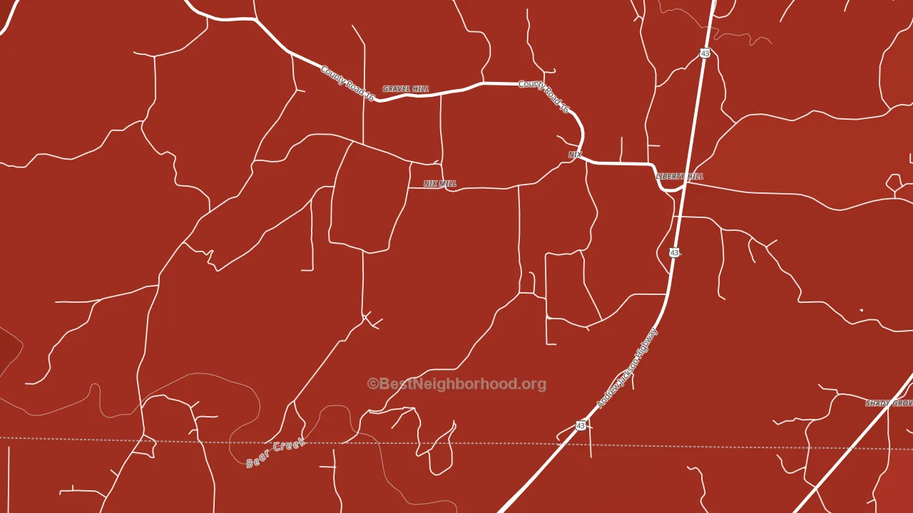 Nix Mill, AL block-group political-lean map