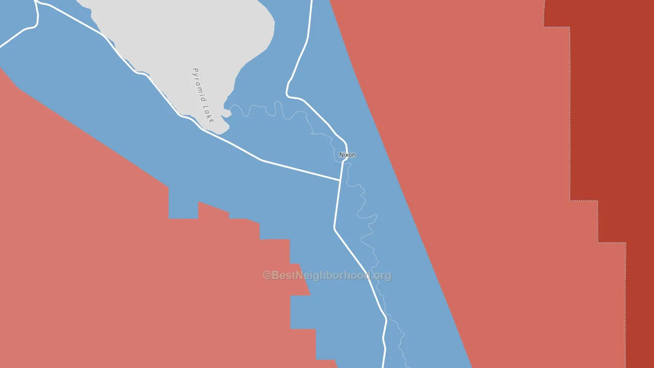 Nixon, NV block-group political-lean map