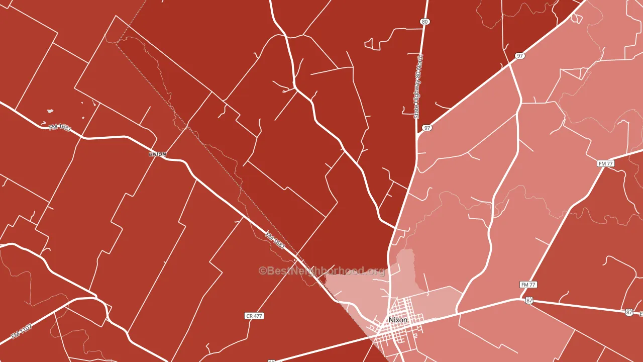 Nixon, TX block-group political-lean map
