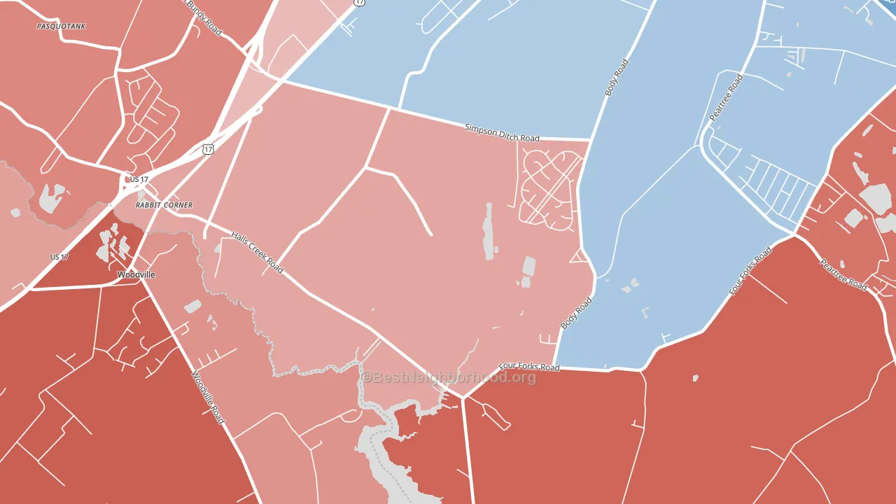 Nixonton, NC block-group political-lean map