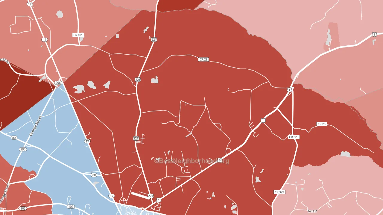 Noah, GA block-group political-lean map