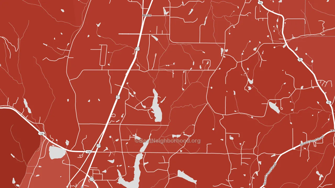 Noble, GA block-group political-lean map