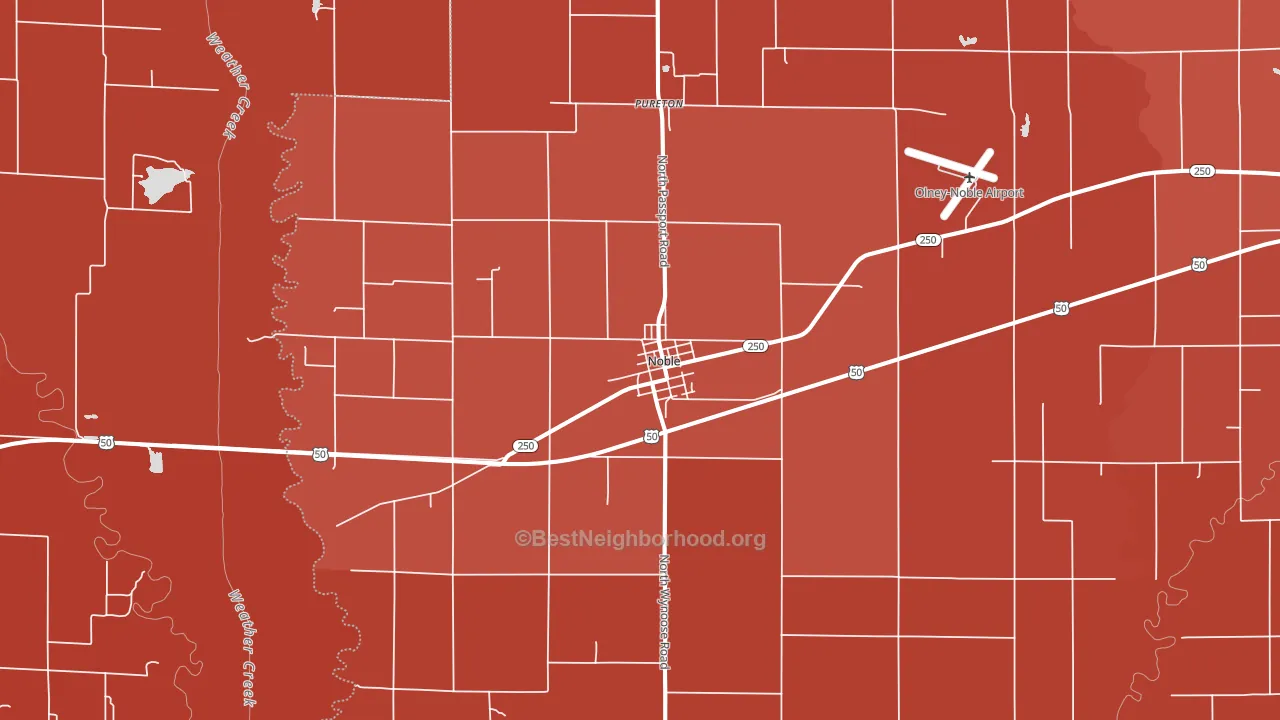 Noble, IL block-group political-lean map