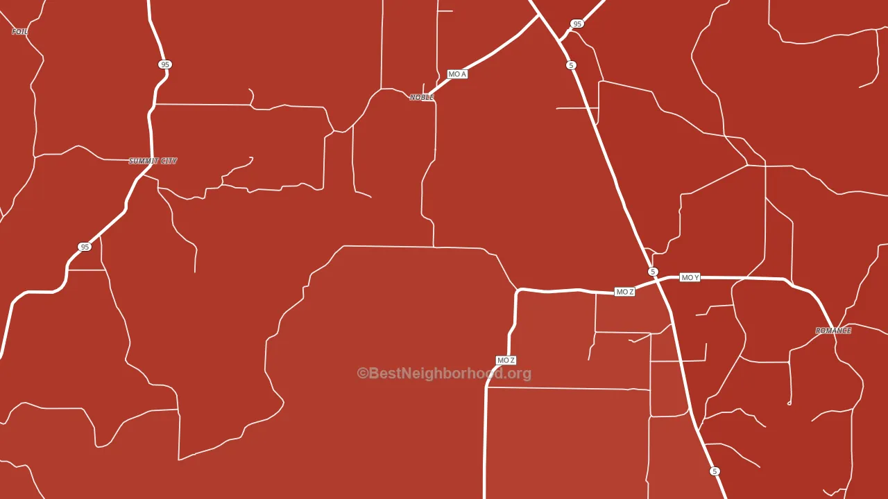 Noble, MO block-group political-lean map