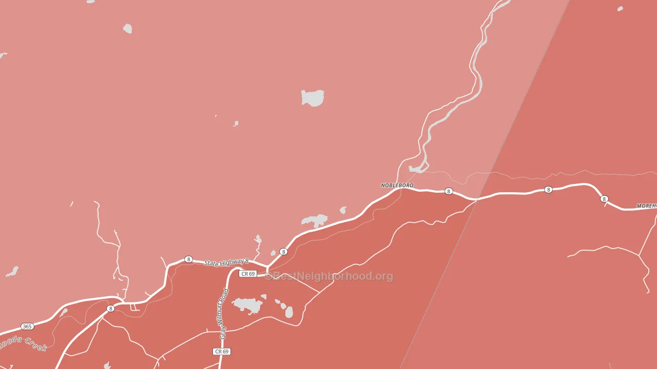 Nobleboro, NY block-group political-lean map