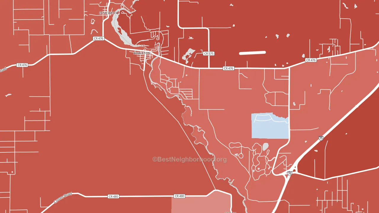 Nobleton, FL block-group political-lean map