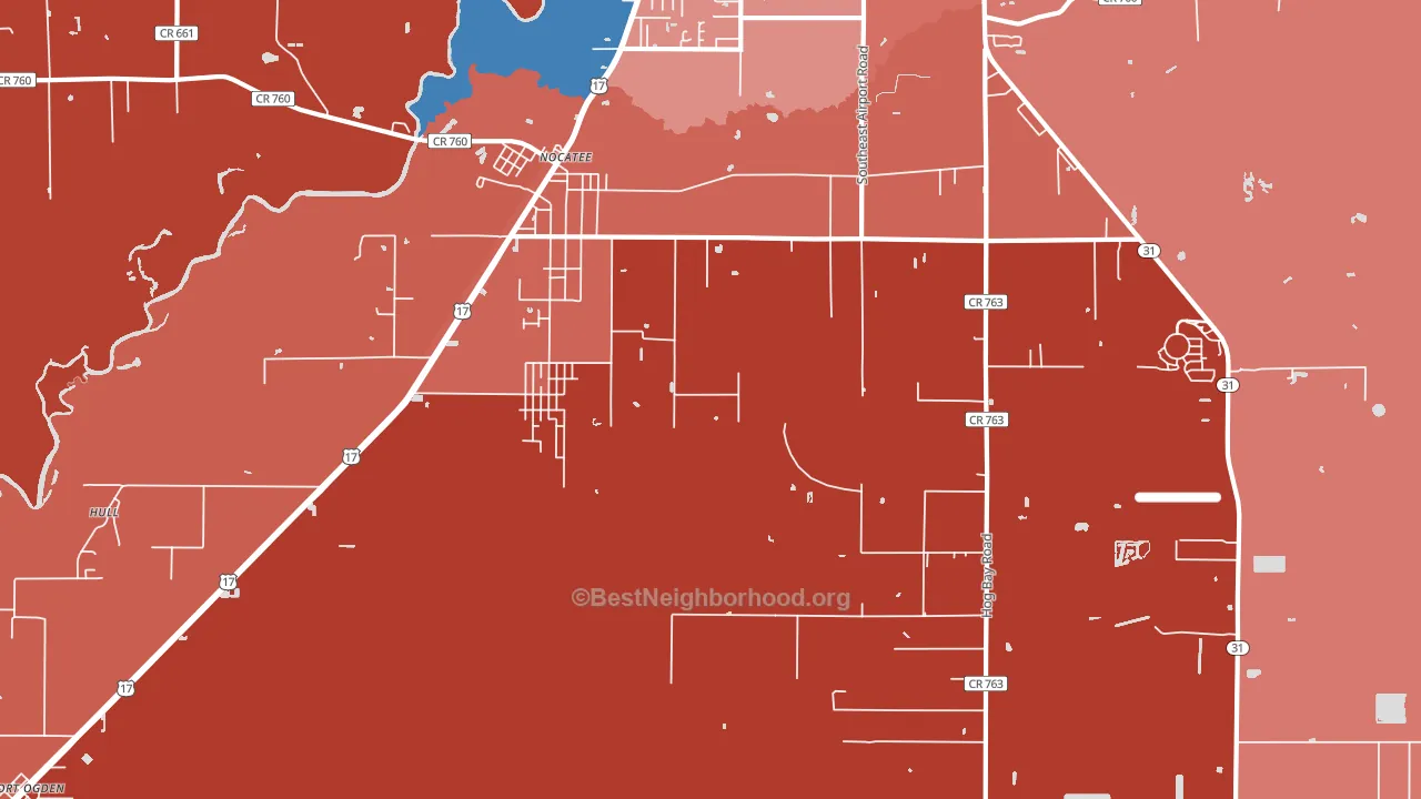 Nocatee, FL block-group political-lean map