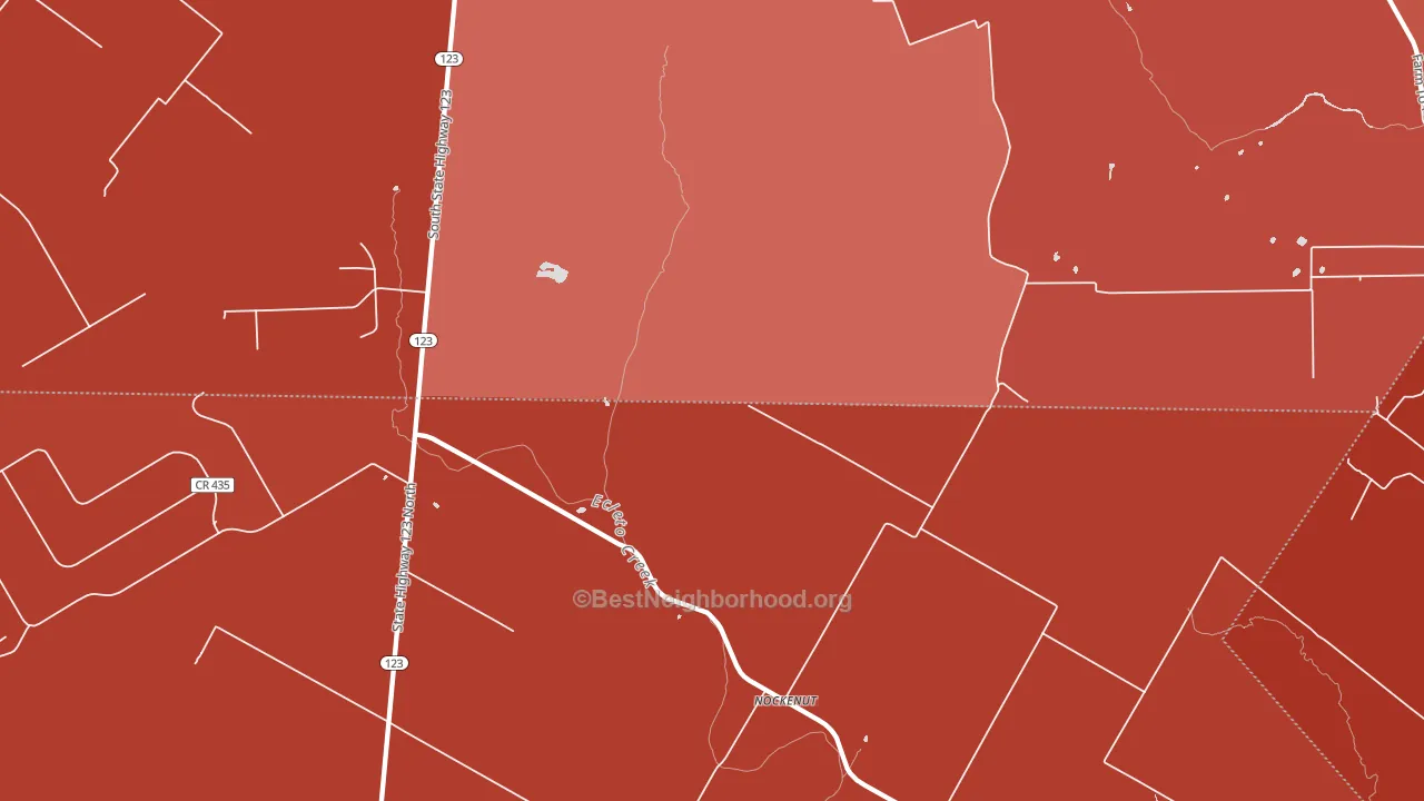 Nockenut, TX block-group political-lean map