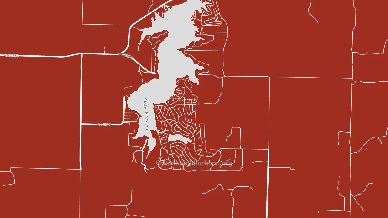Nocona Hills, TX block-group political-lean map
