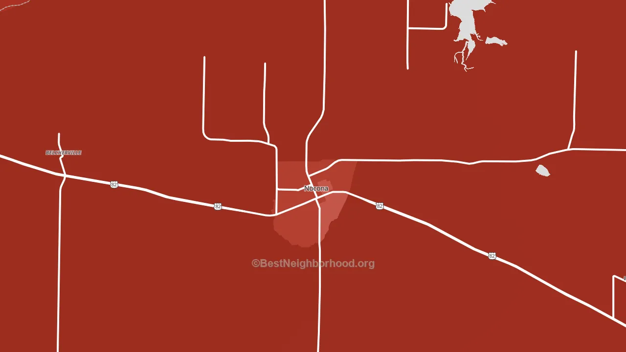 Nocona, TX block-group political-lean map