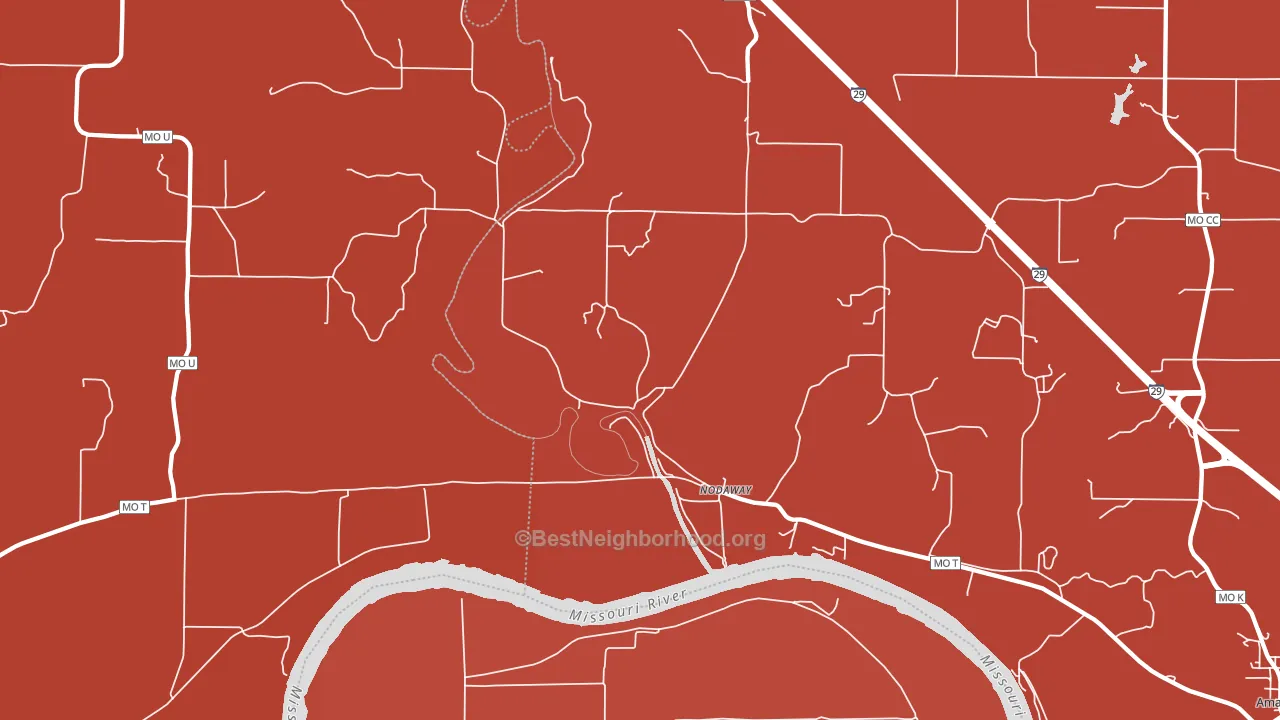 Nodaway, MO block-group political-lean map