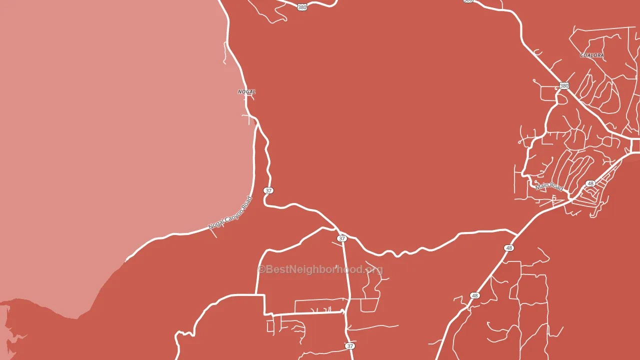 Nogal, NM block-group political-lean map