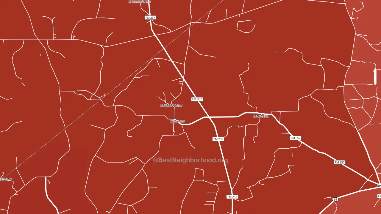 Nogalus, TX block-group political-lean map