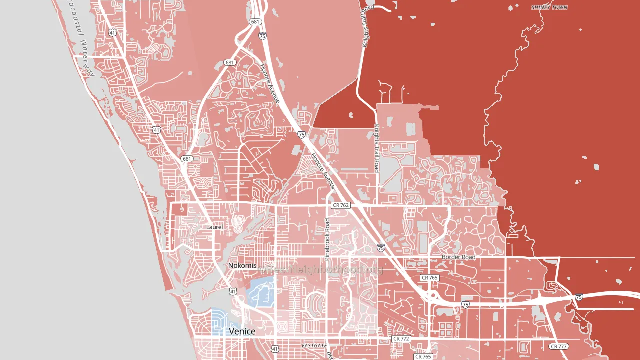 Nokomis, FL block-group political-lean map