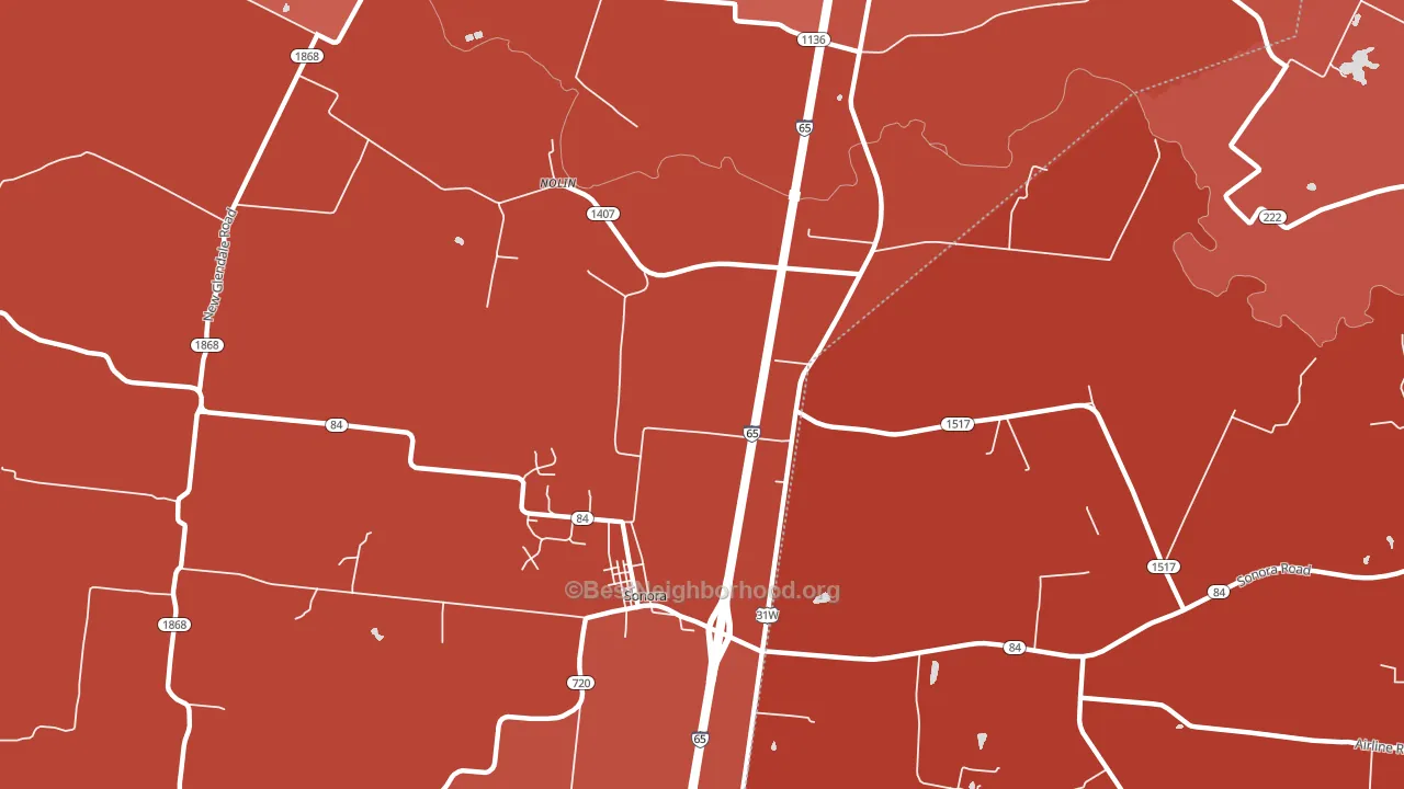 Nolin, KY block-group political-lean map