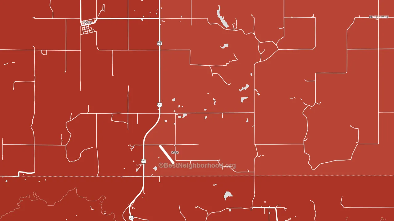 Non, OK block-group political-lean map