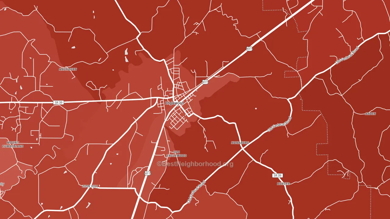 Nonaburg, TN block-group political-lean map