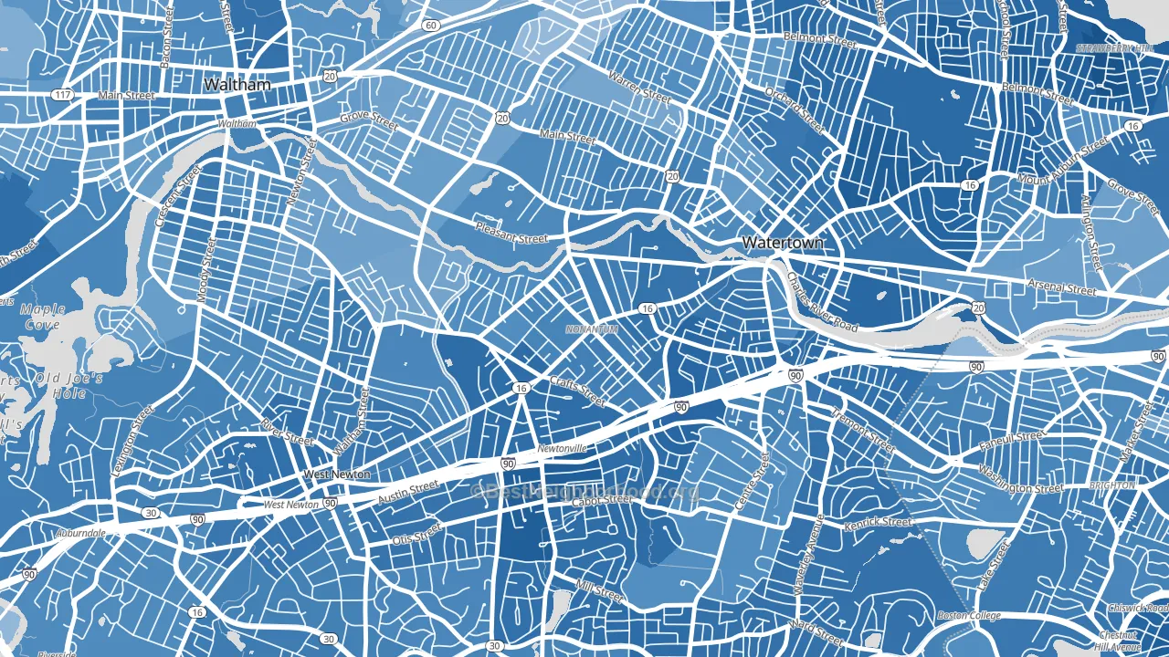 Nonantum, Newton, MA block-group political-lean map