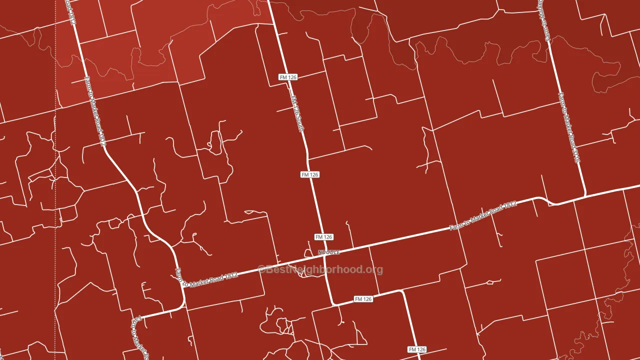 Noodle, TX block-group political-lean map