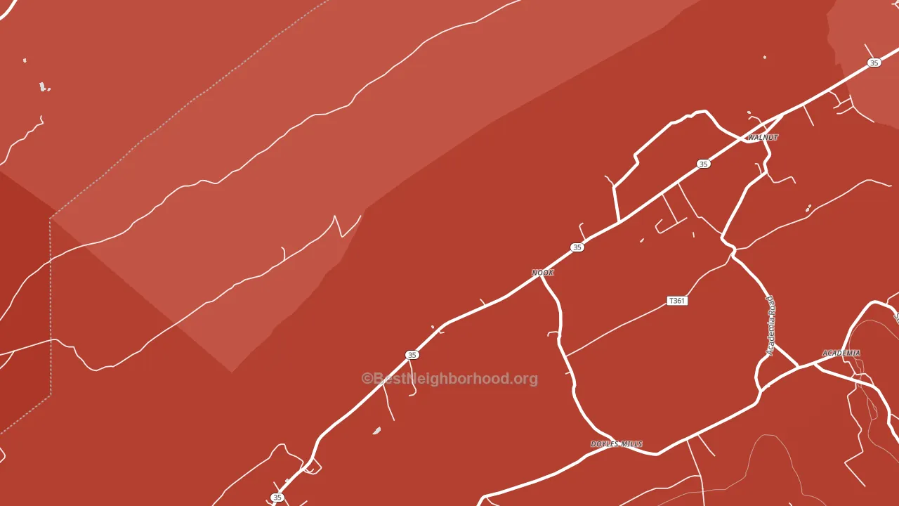 Nook, PA block-group political-lean map