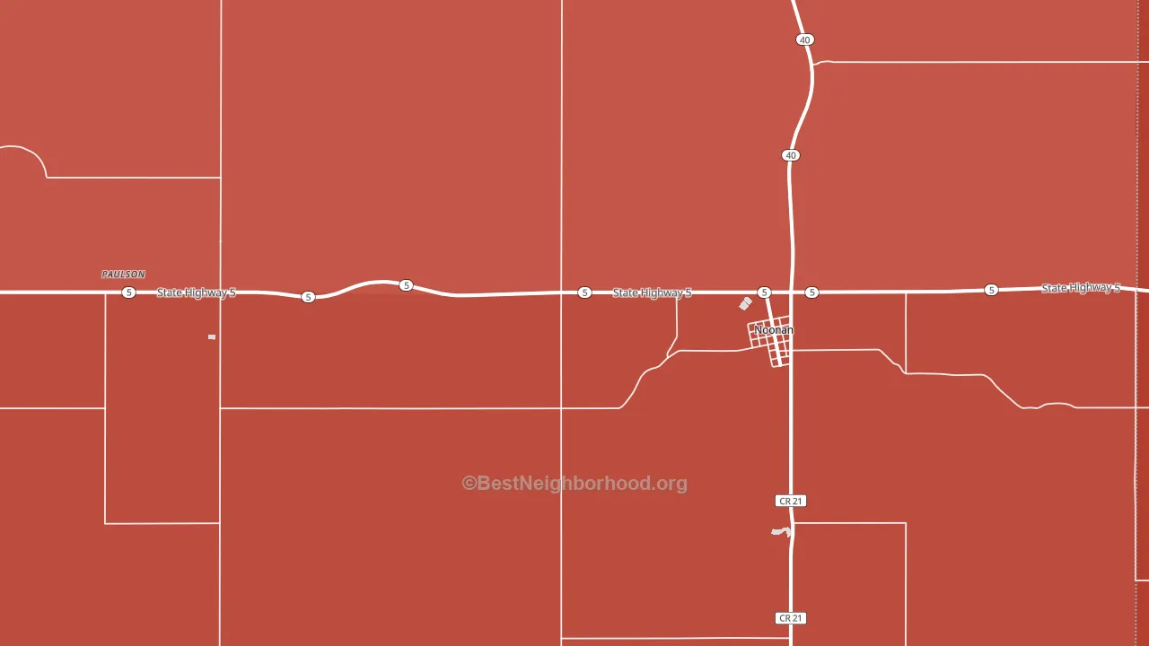 Noonan, ND block-group political-lean map