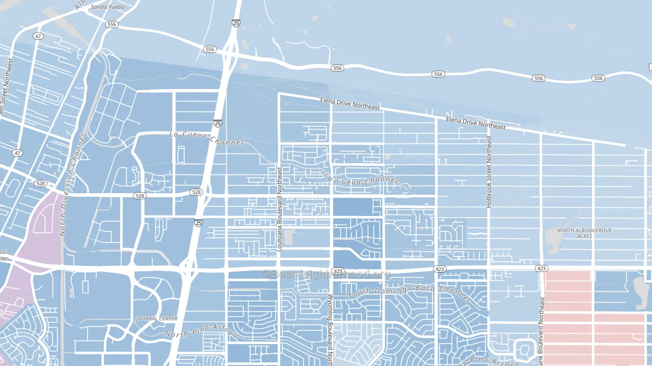 Nor Este, Albuquerque, NM block-group political-lean map