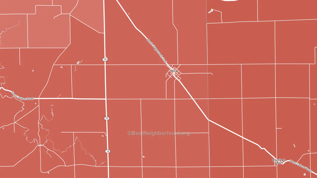 Nora, IL block-group political-lean map