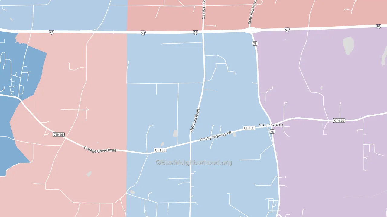 Nora, WI block-group political-lean map