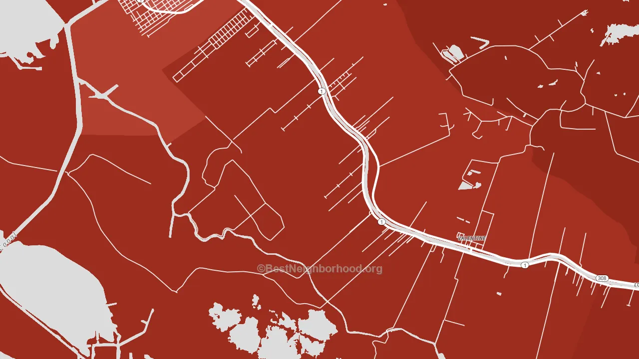 Norah, LA block-group political-lean map