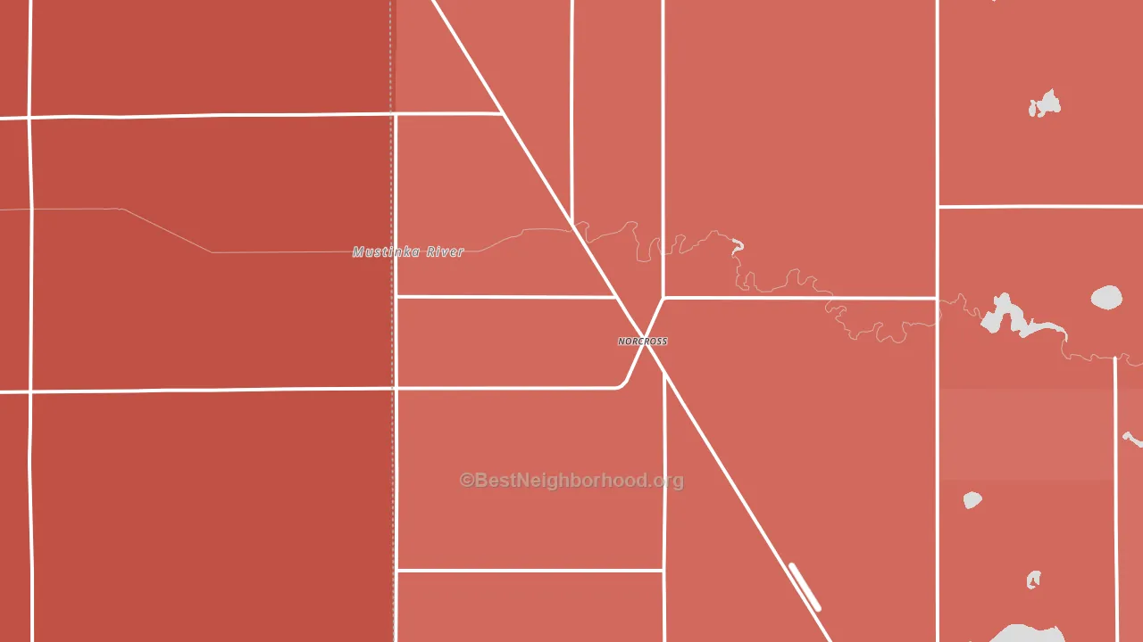 Norcross, MN block-group political-lean map