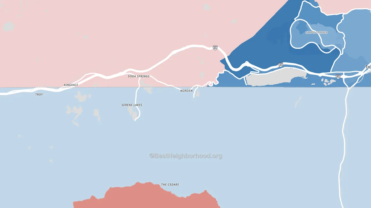 Norden, CA block-group political-lean map