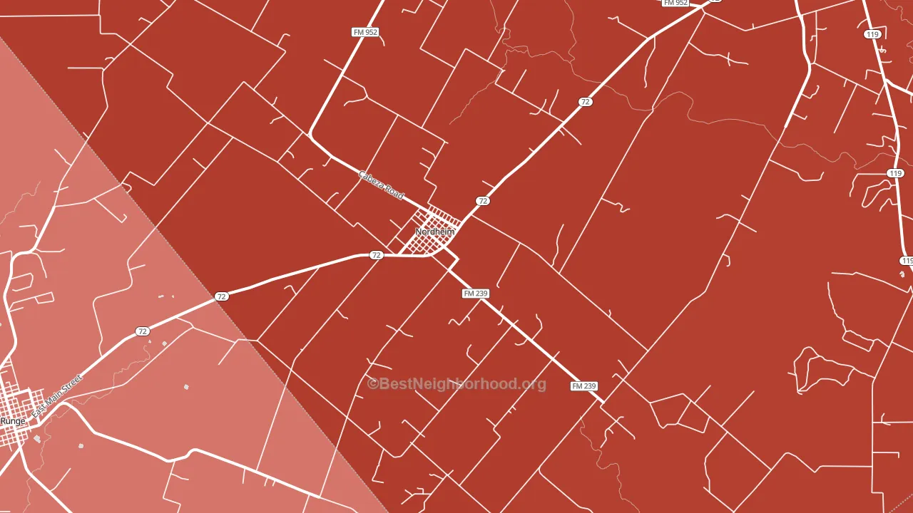 Nordheim, TX block-group political-lean map